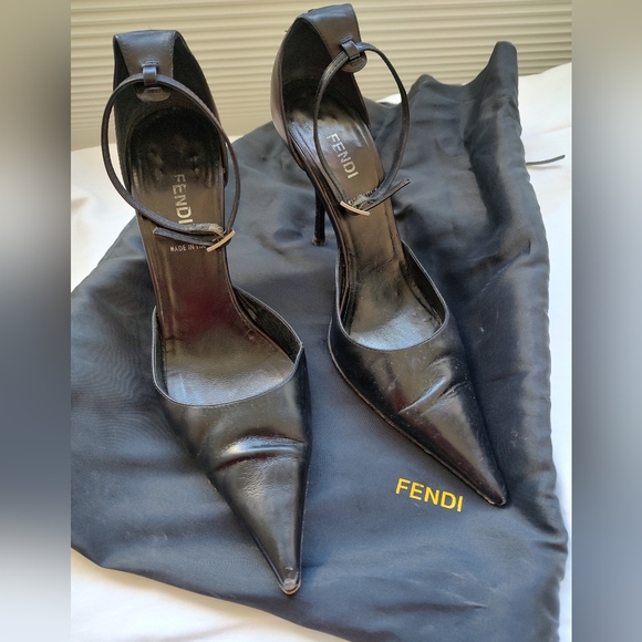 Fendi Shoes - Fendi pointy toe with ankle strap heels 8.5